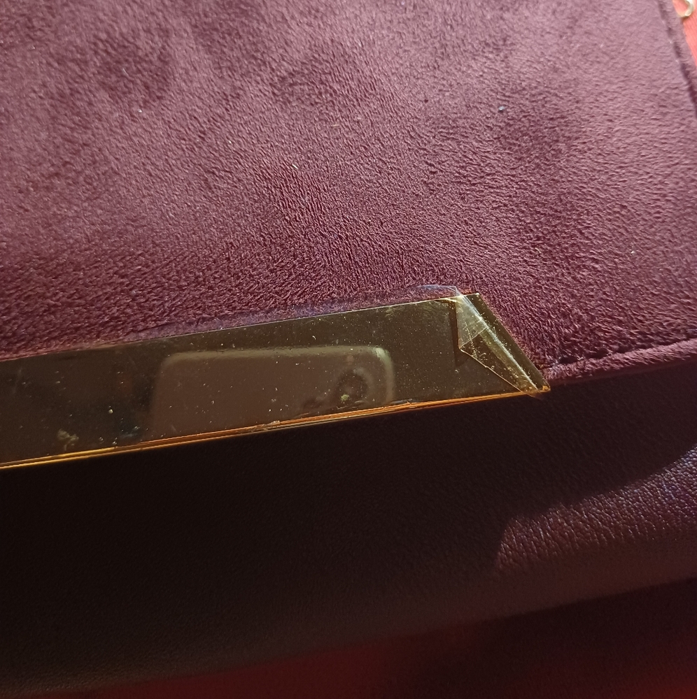 Very rare Burgundy Cato two way 2way bag clutch gold hardware chain handle - Picture 16 of 16